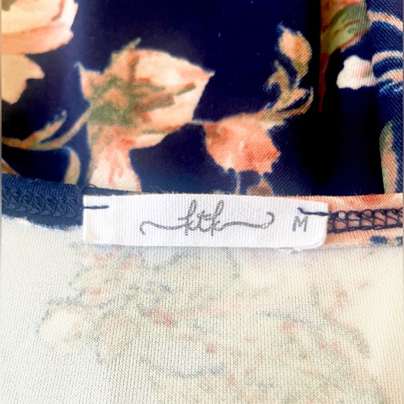 Navy Blue Floral A-Line Summer Dress - Picture 3 of 3